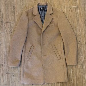 Men’s Express Camel Wool-Blend Signature Topcoat